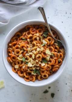 Homemade Spaghettios With Crunchy Manchego