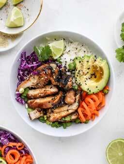 Sesame Soy Chicken Bowls With Coconut Rice