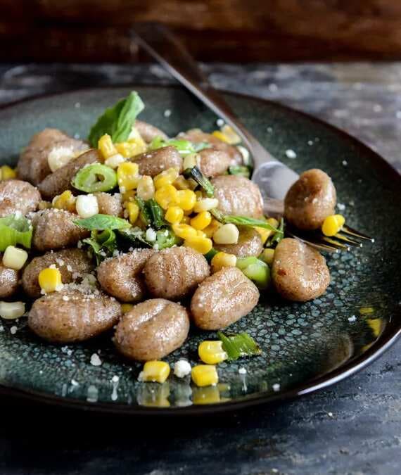 Pan Toasted Brown Butter Gnocchi With Grilled Corn + Scallions