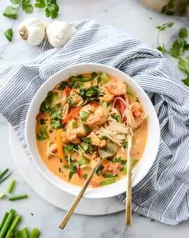 Thai Coconut Curry Shrimp Noodle Bowls