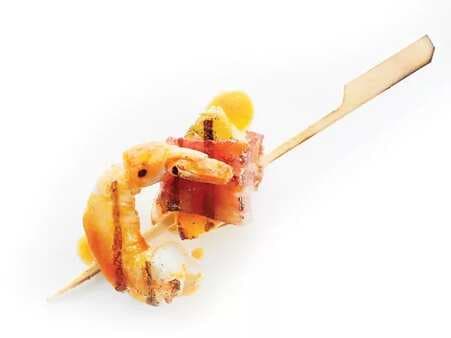 Bacon Wrapped Shrimp With Pineapple Tidbits