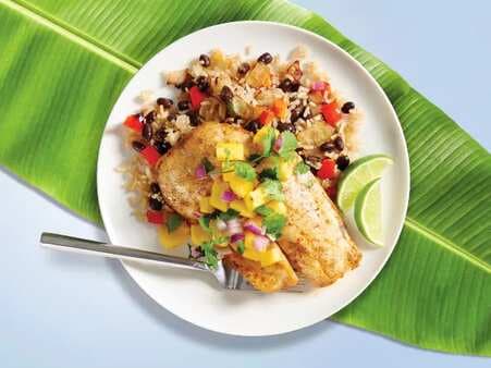 Baked Tilapia With Rice And Beans