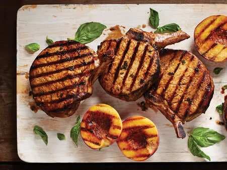 Grilled Balsamic Maple Pork Chops And Nectarines