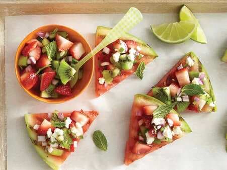 Grilled Watermelon With Minted Salsa Bites