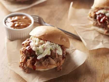 Pulled Pork And Coleslaw Sandwich