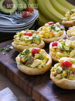 Bacon Egg and Cheese Breakfast Bread Bowls