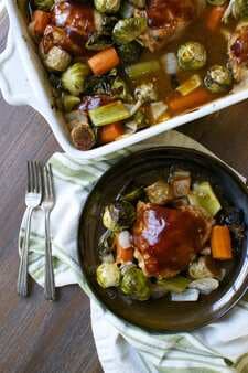 Barbecue Roasted Chicken Thighs with Vegetables