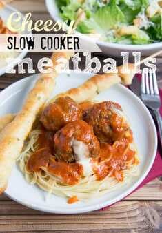 Cheesy Slow Cooker Meatballs