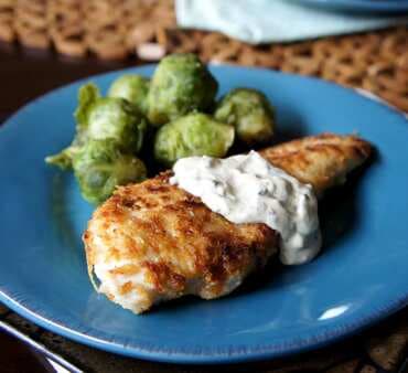 Parmesan Crusted Chicken with a Creamy Lemon Chive Sauce