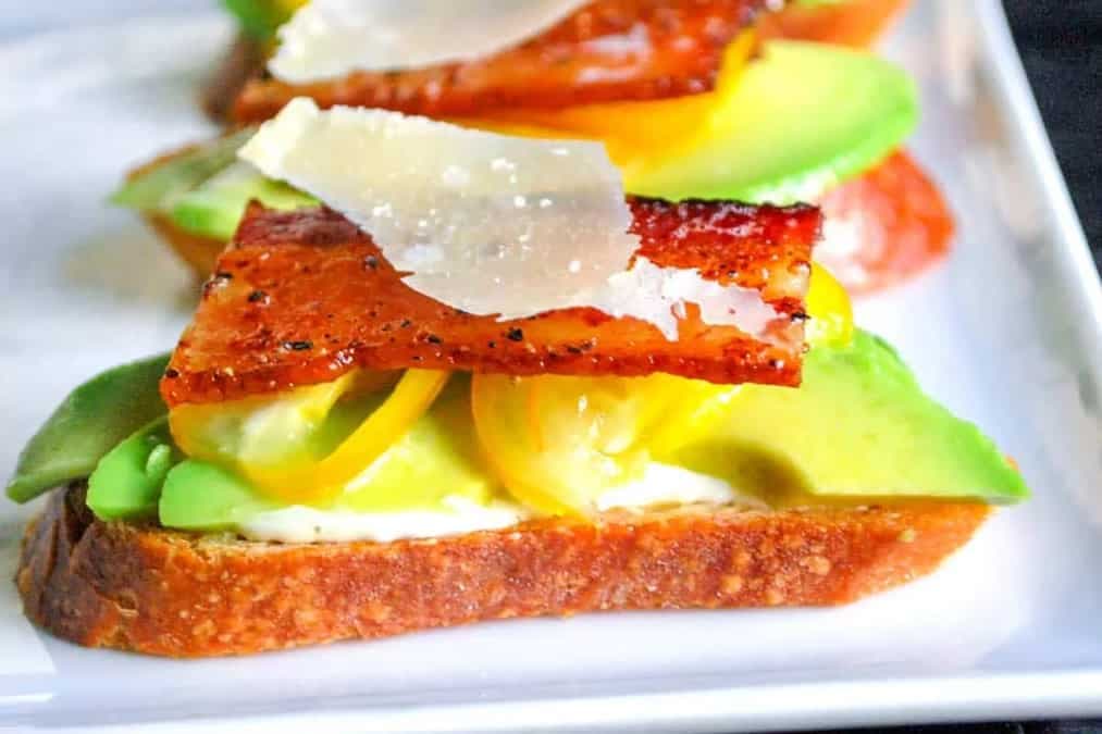 Bacon, Tomato And Avocado Open-Faced Sandwiches