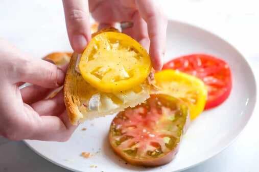 Open-Faced Brie And Tomato Sandwiches