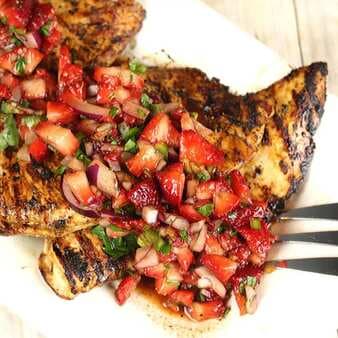 Grilled Balsamic Chicken With Strawberry Salsa