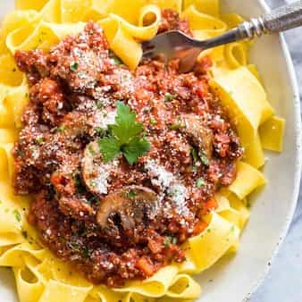 Beef Bolognese With Pappardelle Pasta