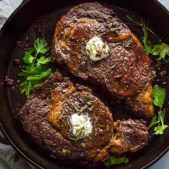 Ribeye Steaks With Red Wine Sauce