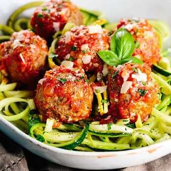 Slow Cooker Meatballs With Spiralized Noodles