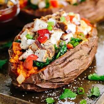 Stuffed Sweet Potato With Barbecue Chicken