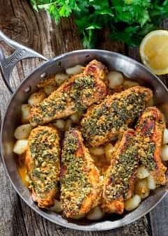 Garlic And Parsley Butter Chicken With Gnocchi