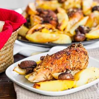 Rosemary Lemon Chicken With Potatoes And Mushrooms