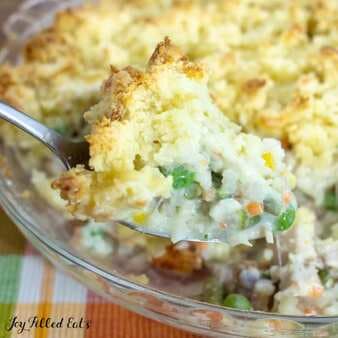 Low Carb Chicken Pot Pie with Biscuit Topping