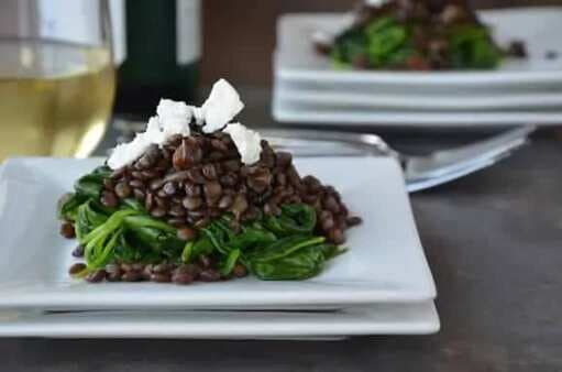 Lentils With Spinach And Goat Cheese