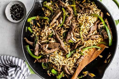 Soy And Sesame Beef Stir Fry With Noodles