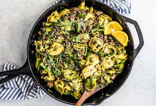 One Pan Tortellini And Sausage Skillet Dinner
