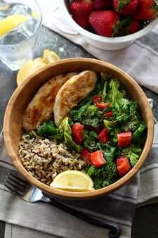 Toasted Kale Salad With Chicken And Lemon Dijon Dressing