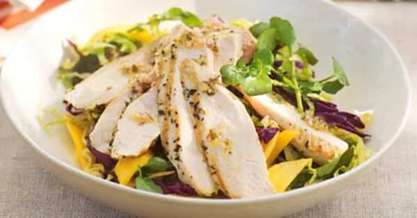 Barbecued Chicken Salad With Mangoes