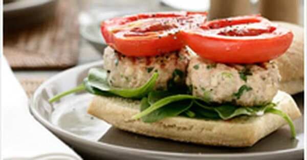 Chicken Burgers With Roast Tomato And Spinach