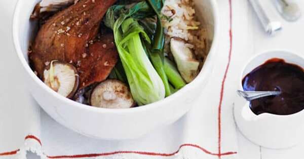 Chinese Roast Duck With Ginger And Shiitake Rice
