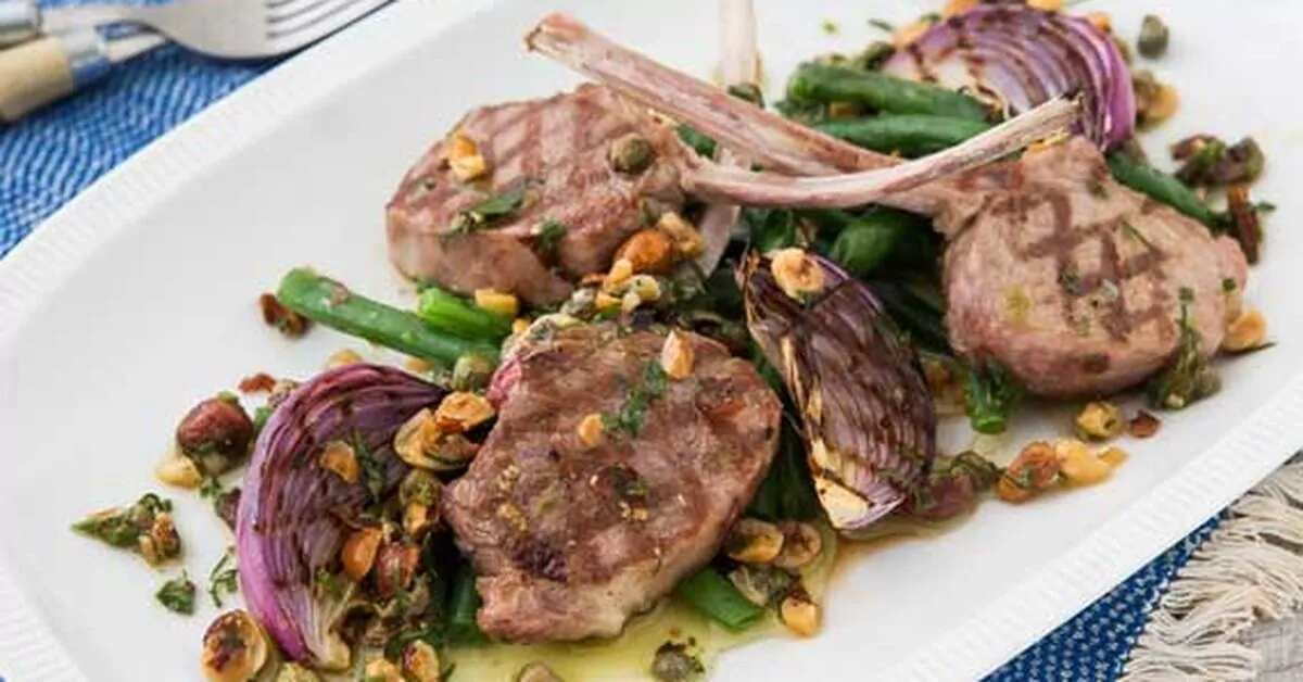 Lamb Cutlets With Chargrilled Beans
