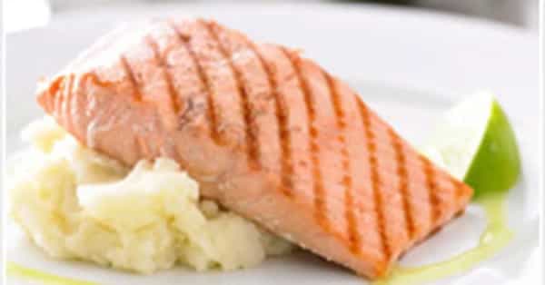 Grilled Salmon With Wasabi Mash