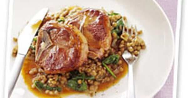 Lamb Chops With Lentils And Spinach
