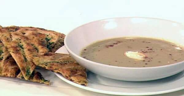 Moroccan Split Pea Soup With Herb Flat Bread