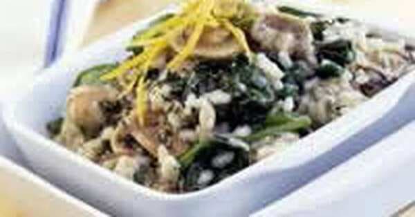 Mushroom, Spinach And Lemon Risotto