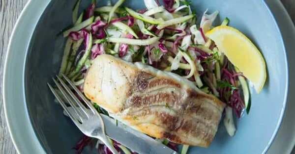 Chargrilled Fish With Hand-Cut Chips And Pickled Slaw