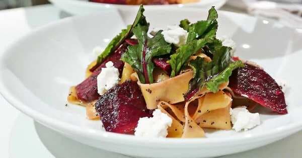 Pappardelle All'uovo With Smoked Beetroot And Goat's Cheese