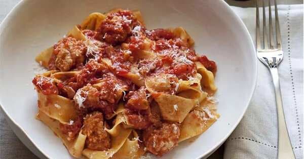 Pappardelle With Pork Sausage & Salami