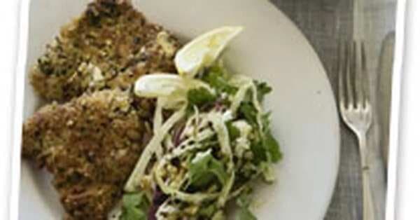Parmesan-Crusted Veal With Coleslaw