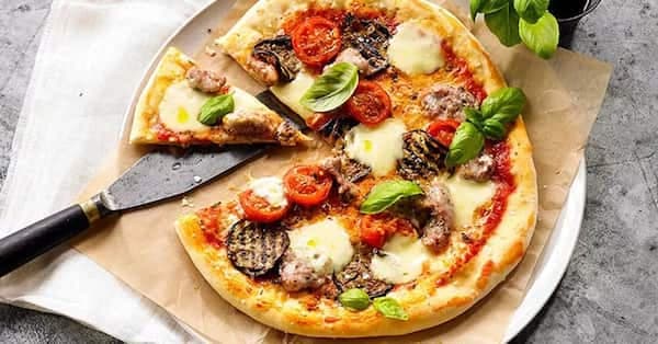 Pizza Siciliana (Eggplant, Sausage, Cherry Tomato)