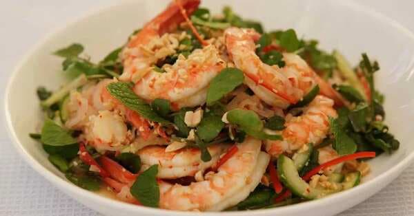 Prawn Salad With Chilli, Cucumber And Watercress