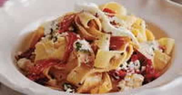 Ricotta, Red Capsicum And Chilli Pappardelle