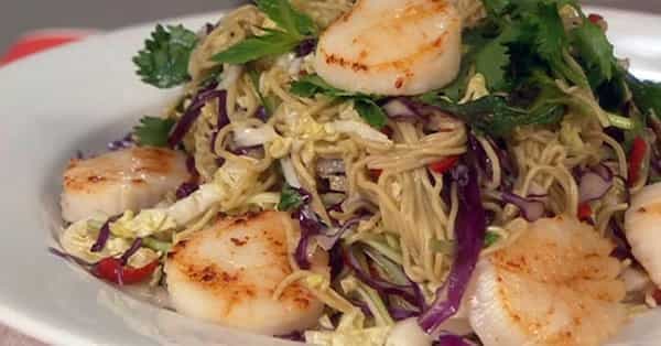 Seared Scallops With Noodle Salad