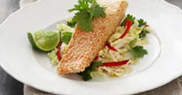 Sesame Crusted Salmon With Asian Coleslaw