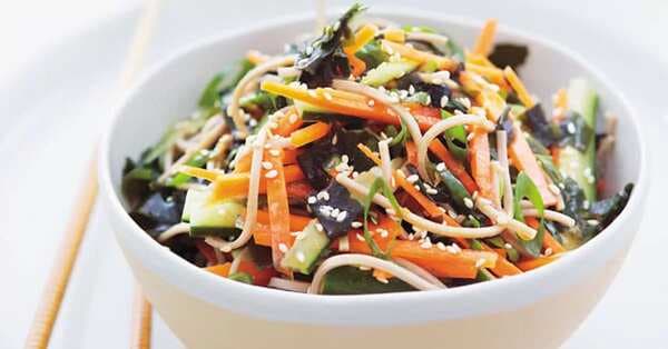 Soba Salad With Seaweed, Ginger And Vegetables