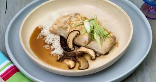 Steamed Barramundi Fillets With Lime, Ginger And Shiitake