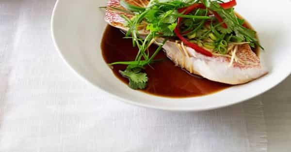 Steamed Snapper With Ginger, Soy And Sesame