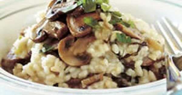 Risotto With Treviso, Sausage And Mushrooms