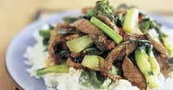 Stir-Fried Beef, Bok Choy And Gai Larn