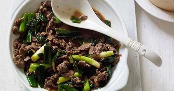 Stirfried Lamb With Spring Onions